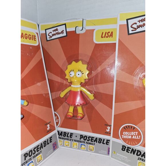 NJ CROCE Simpsons Bart And Family Bendable POSEABLE Toy Figure - New ON CARD - Picture 4 of 8
